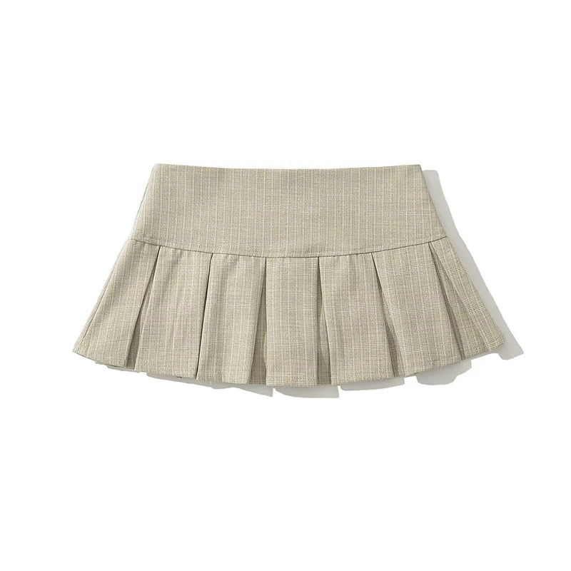 YENKYE  American Retro Pleated Mini Skirt Women Sexy Low Waist Summer Skirts Cool Girl Y2K saia