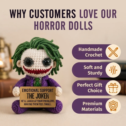 Emotional Support Joker Crochet Doll