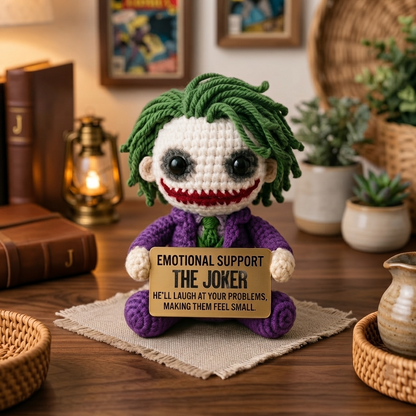 Emotional Support Joker Crochet Doll